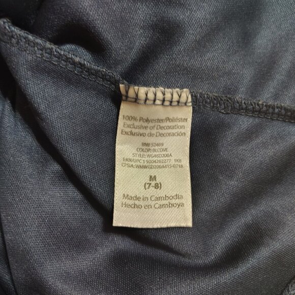 Wonder Nation Navy blue floral mesh embroidered dress with long sleeves (M 7-8) - Picture 5 of 11